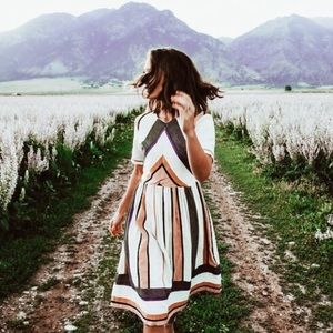 Piper & Scoot Eleanor Striped Midi Dress